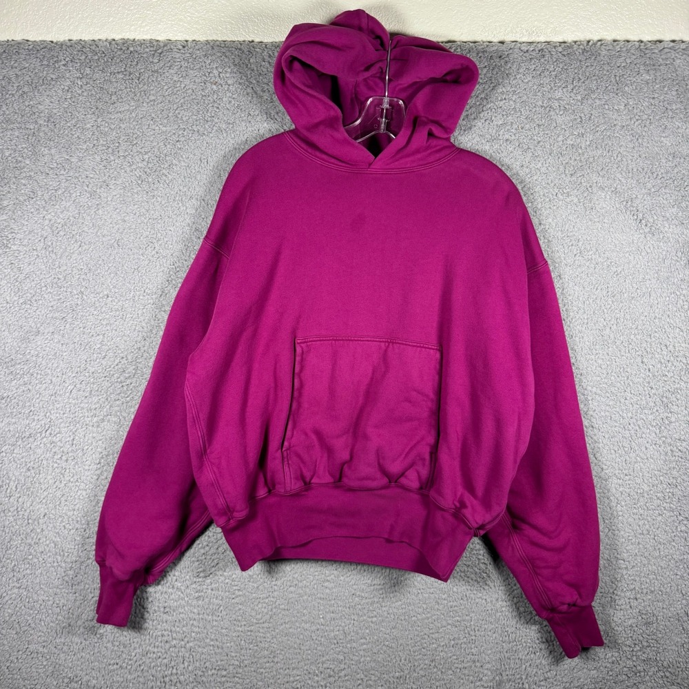 Yeezy Gap Double Layer Hoodie Mens Medium Purple Oversized Cropped Pullover